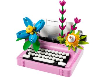 La machine à écrire avec des fleurs