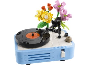 Le tourne-disque et ses fleurs