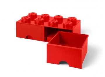 Boîte de rangement à tiroirs rouge