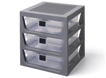 Système de rangement à 3 tiroirs gris