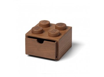 Brique de rangement 4 tenons chêne foncé