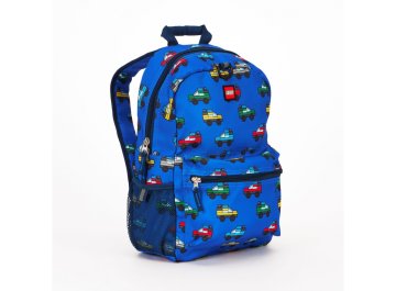 Sac à dos bleu motifs voitures