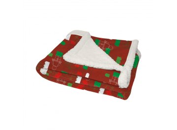 Plaid sherpa motif minifigurines festif
