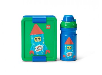 Set lunch box et gourde homme feu d'artifice