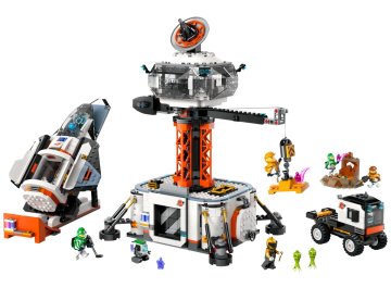 La station spatiale et la base de lancement de fusées