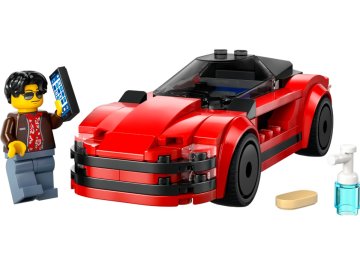 La voiture de sport rouge