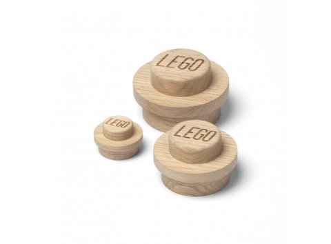 Lego® 5007114 Lot de 3 patères murales en chêne