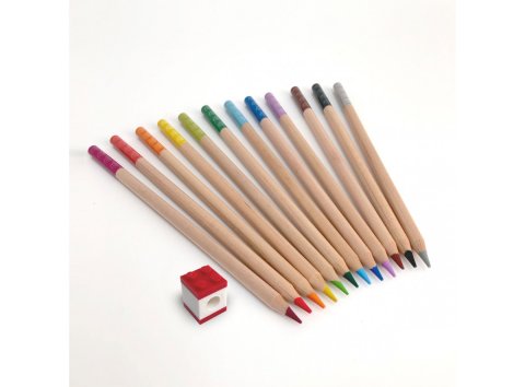 Lego® 5007197 Set de 12 Crayons de Couleur avec Brique
