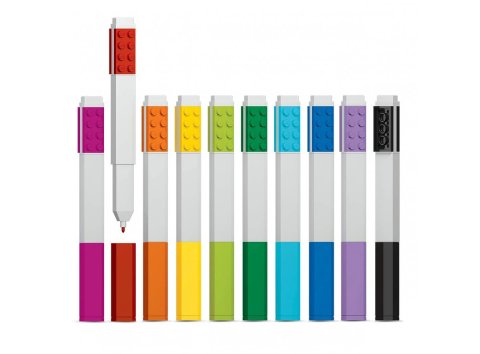 Lego® 5008256 Set de 10 Feutres de Couleur avec Plaques