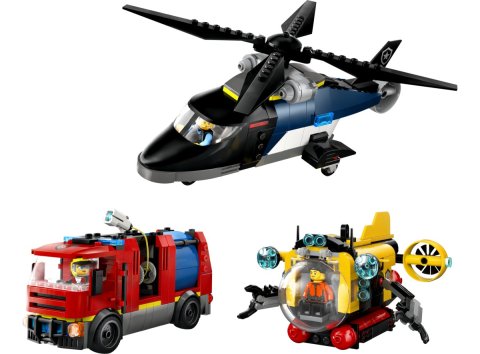 Lego® 60462 Hélicoptère, camion de pompiers et sous-marin modulable